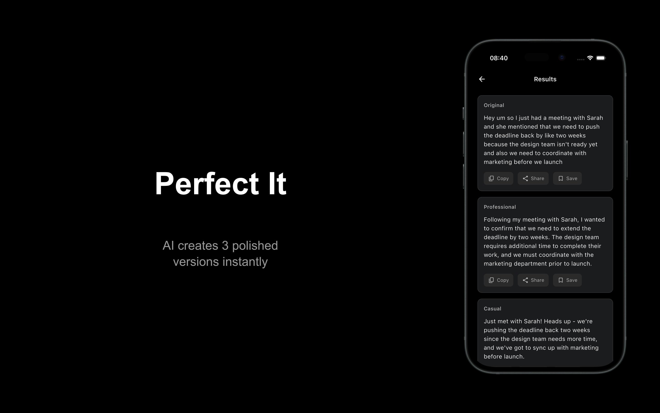 Voicr - Screenshot 2 showing product features and functionality