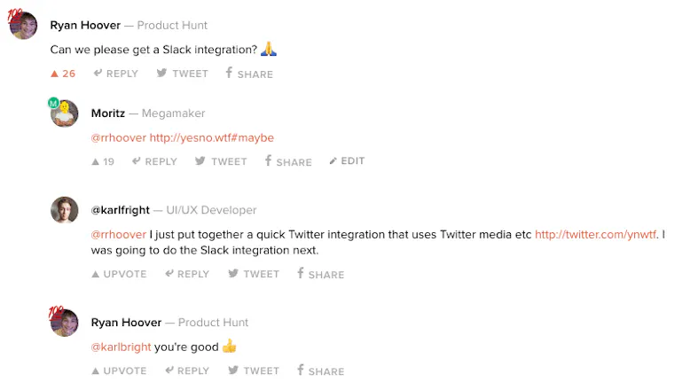 Product Hunt Profile Cards gallery image