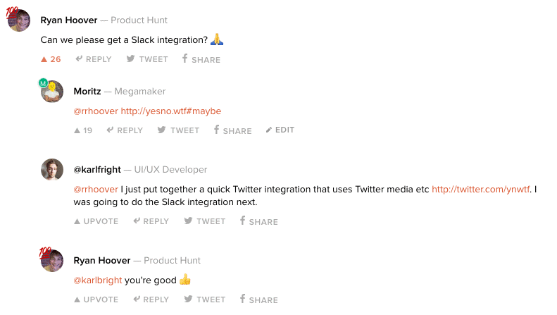 Product Hunt Profile Cards Image