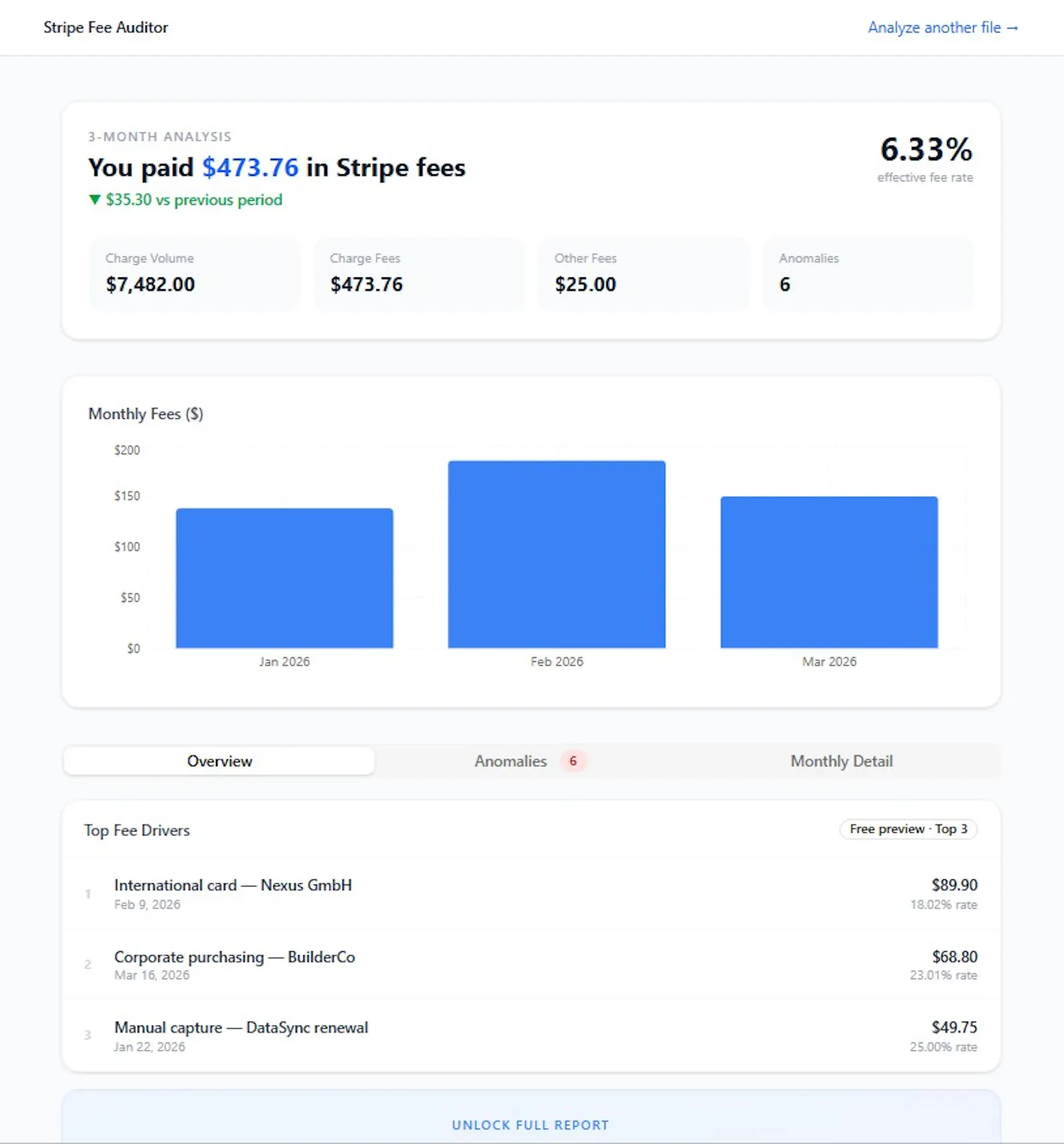 Stripe Fee Auditor screenshot 3