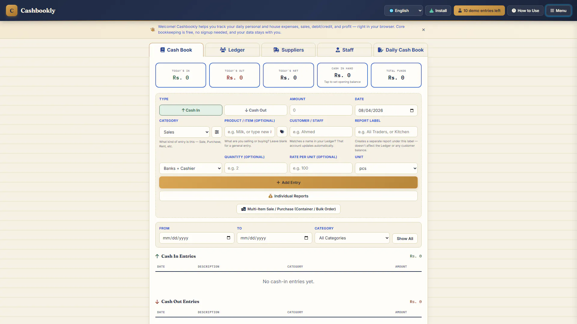 Cashbookly — Cash Book & Credit Ledger gallery image