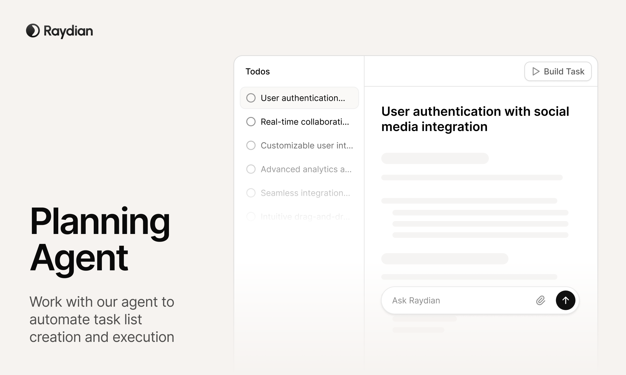 Raydian - Screenshot 2 showing product features and functionality