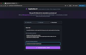 CaptionGen AI — No Logins, $0.99 gallery image