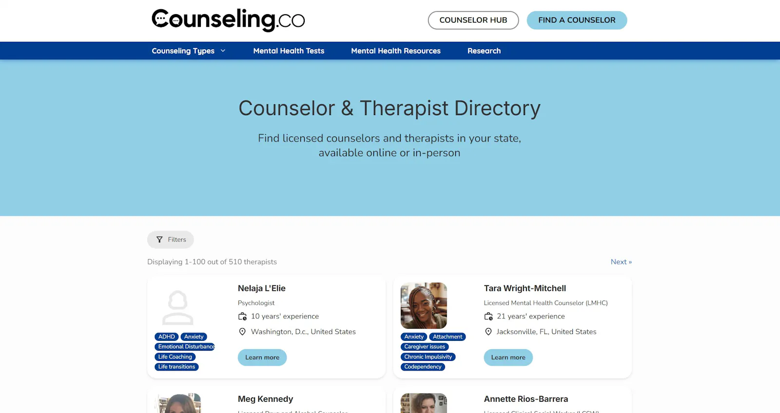Counseling.co screenshot 2