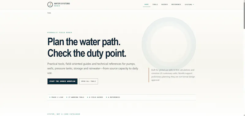 Water Systems Bench screenshot 2