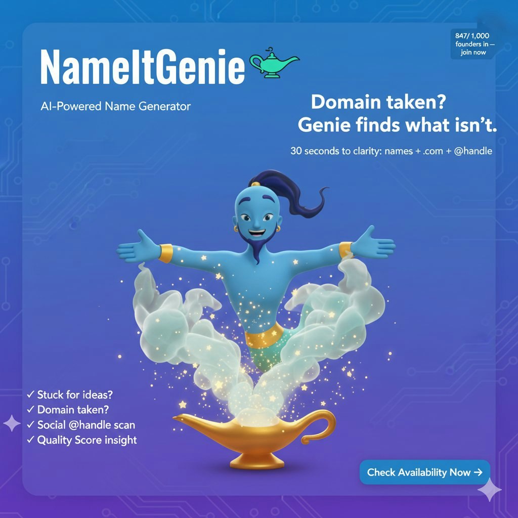 NameItGenie.ai - Screenshot 2 showing product features and functionality