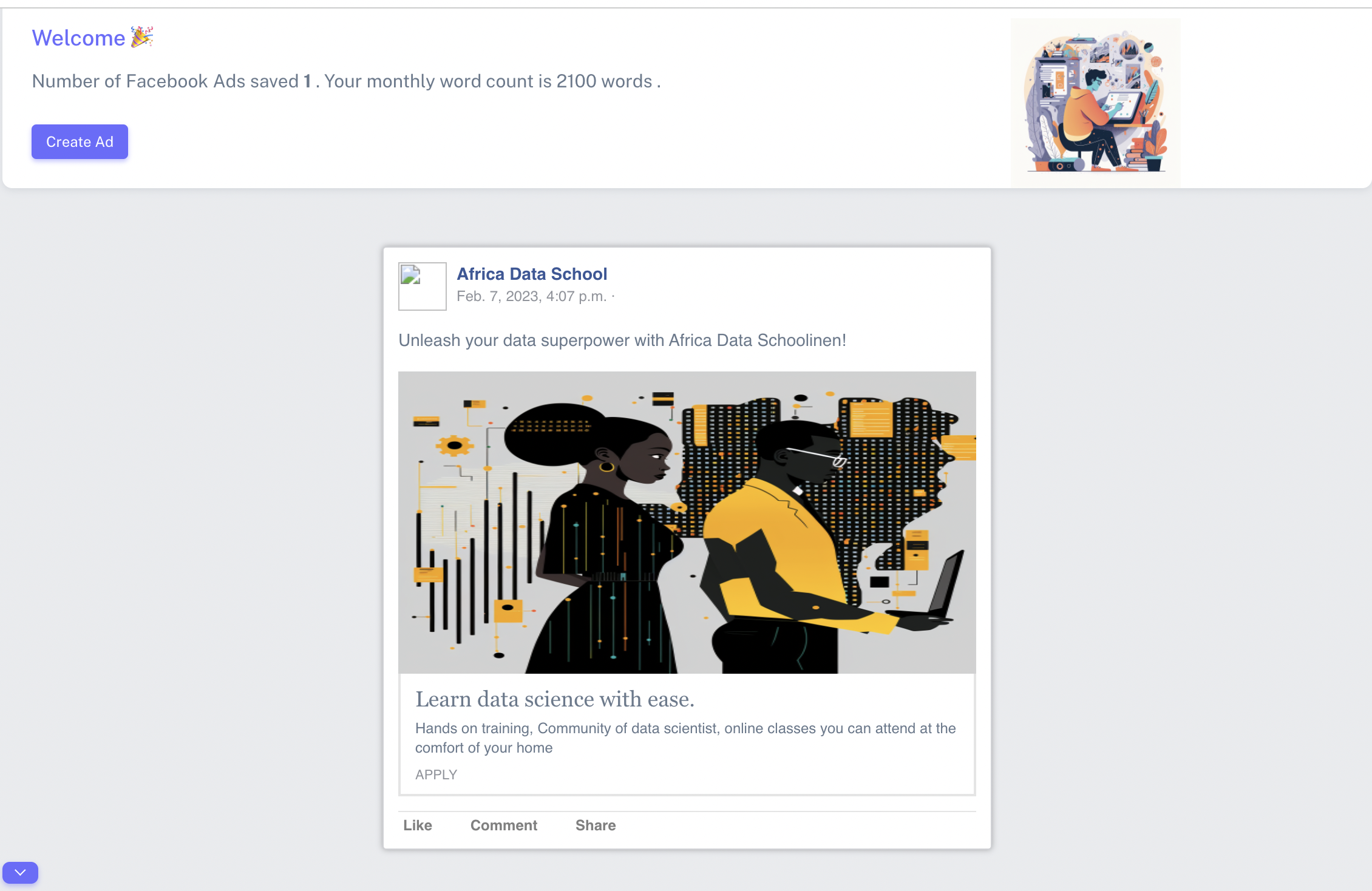 Adgen Studio - Google ve Facebook reklamlarını bir dakikadan az bir sürede oluşturun medya 3