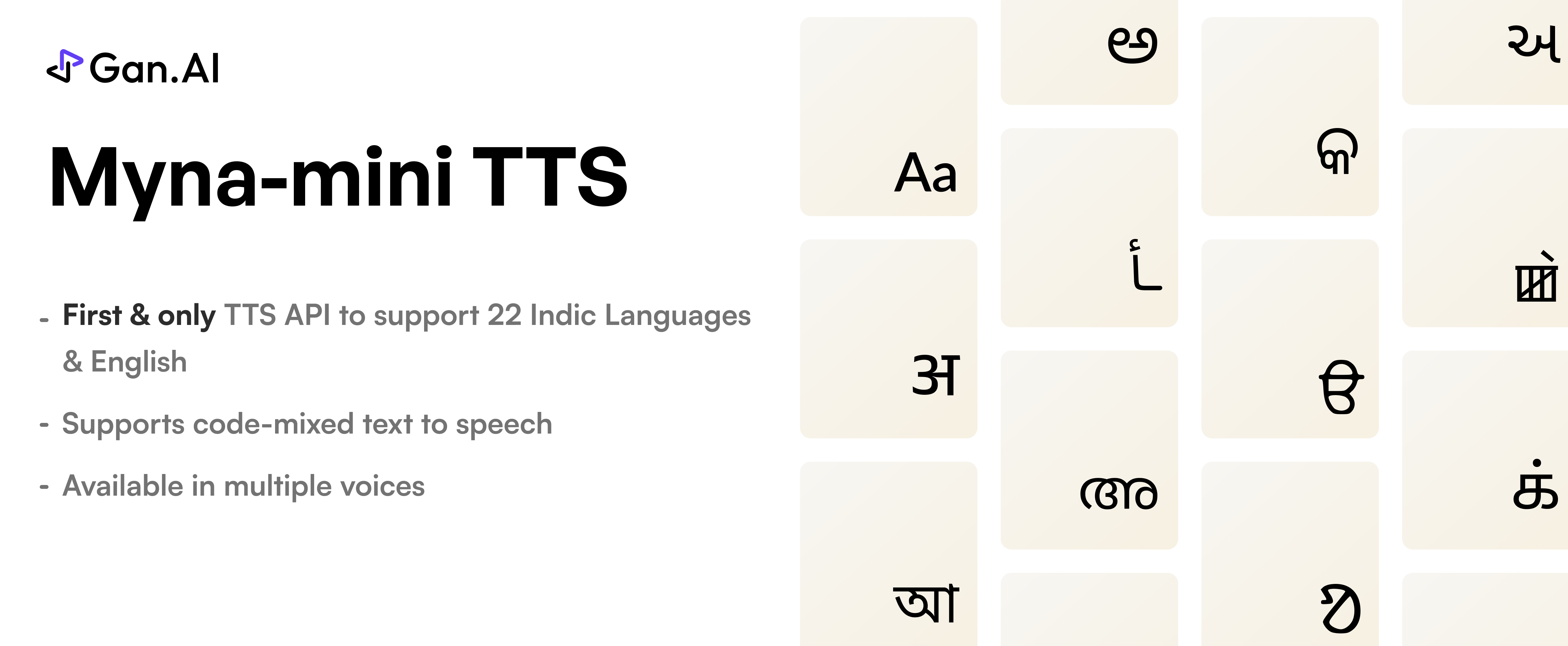 startuptile Gan.AI TTS Model & API Playground-First TTS Model to support all 22 Indic Languages + English