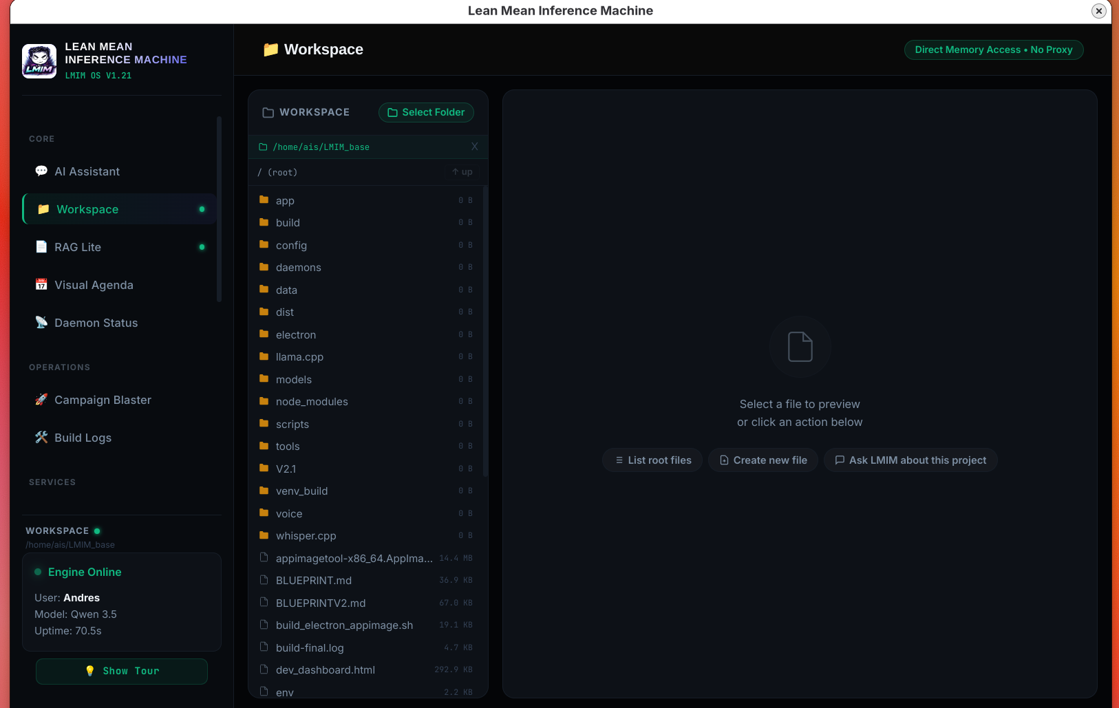 LMIM OS v2.1 'Tezcat · Sharpened gallery image