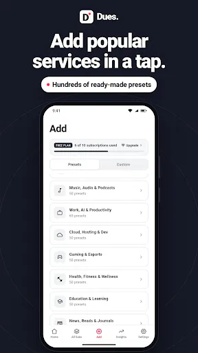 Dues: Subscription Tracker gallery image