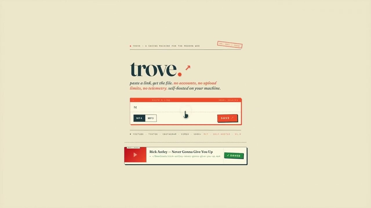 Trove - Download videos from 1000+ sites gallery image