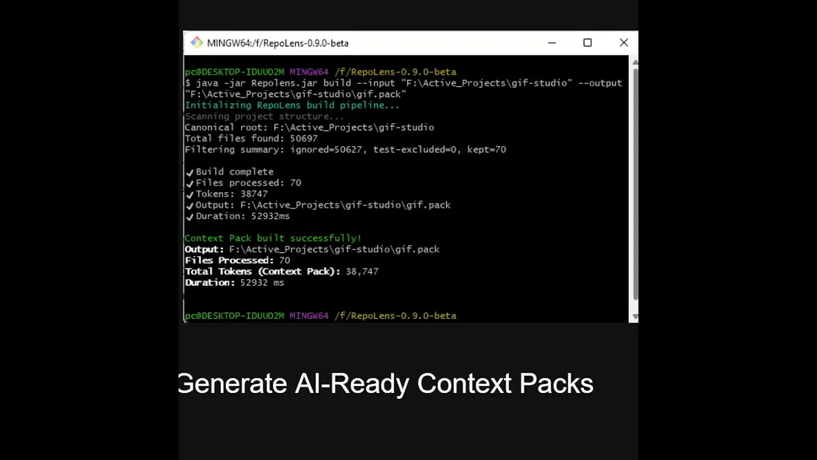 RepoLens screenshot 1 (video preview)