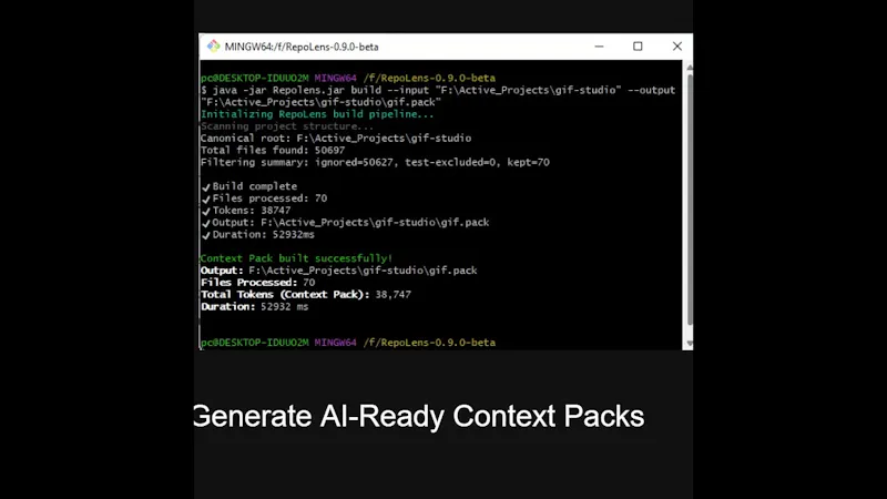 RepoLens screenshot 1 (video preview)
