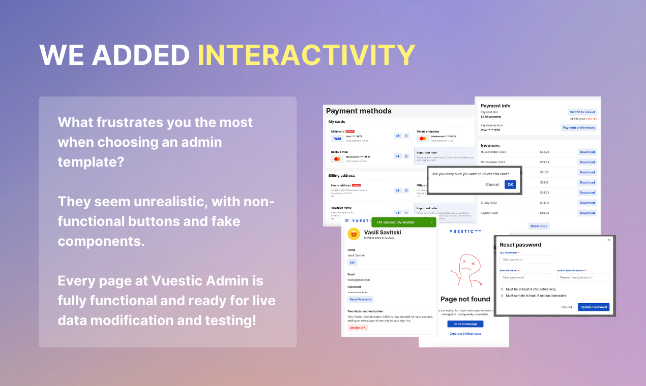 Vuestic Admin 3.0 - Modello di amministratore Vue libero e bello media 3