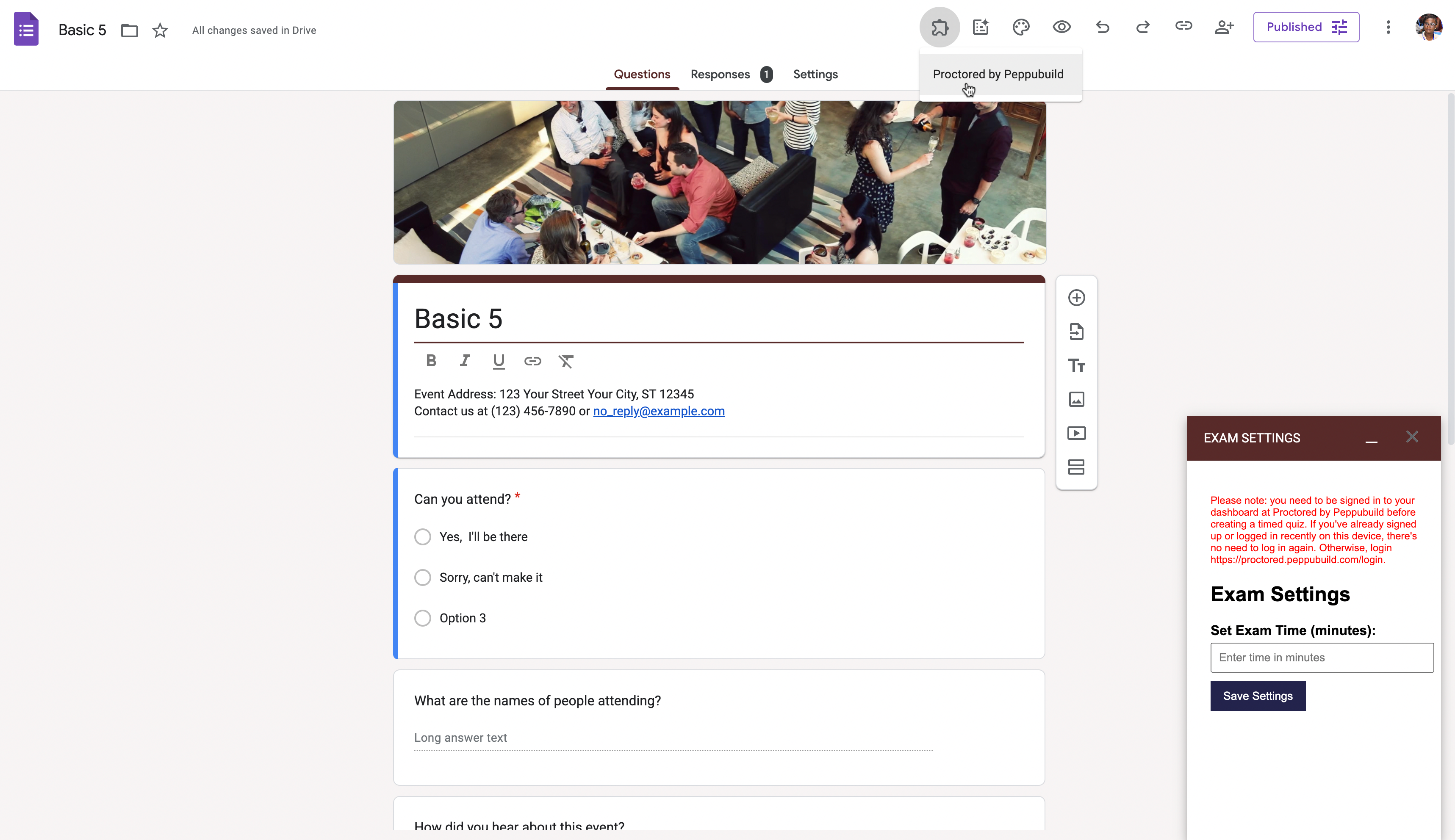 وسائط Proctored بواسطة Peppubuild - امتحانات آمنة مع نماذج Google 4