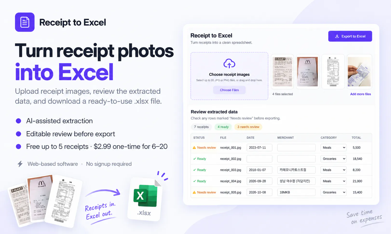 Receipt to Excel gallery image