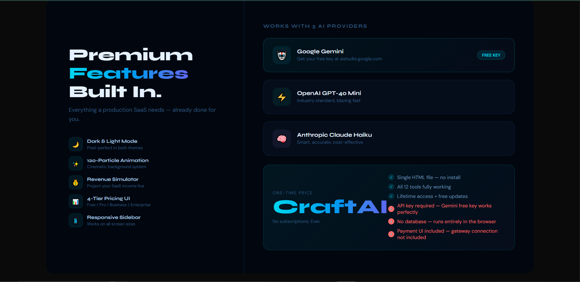  CraftAI Premium AI SaaS Template gallery image