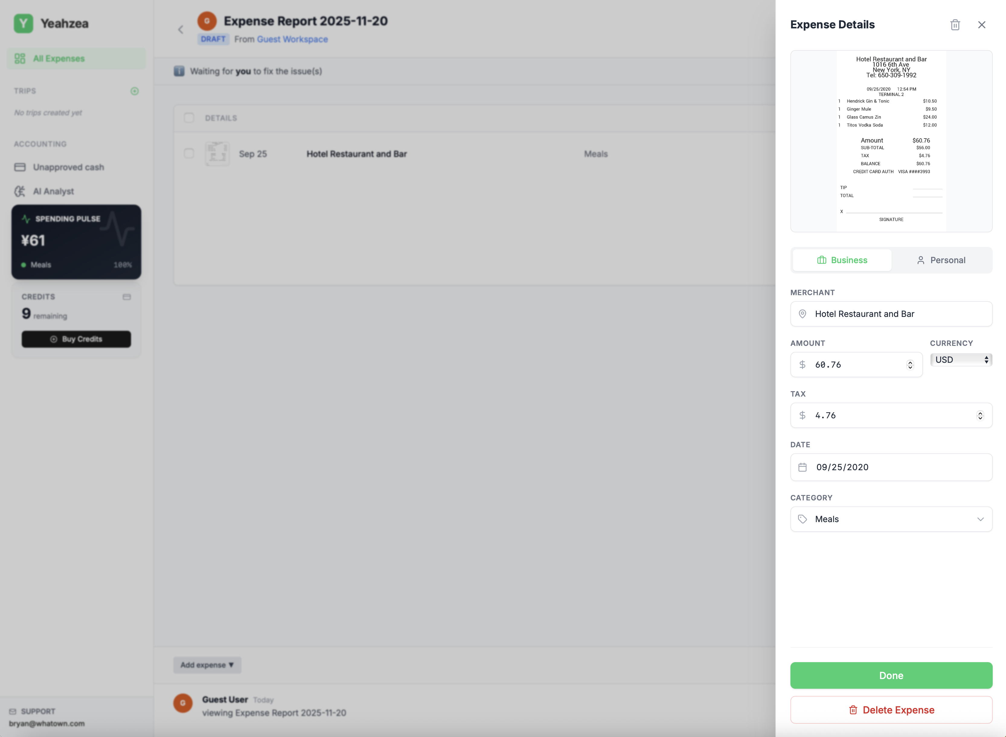Yeahzea - Screenshot 2 showing product features and functionality