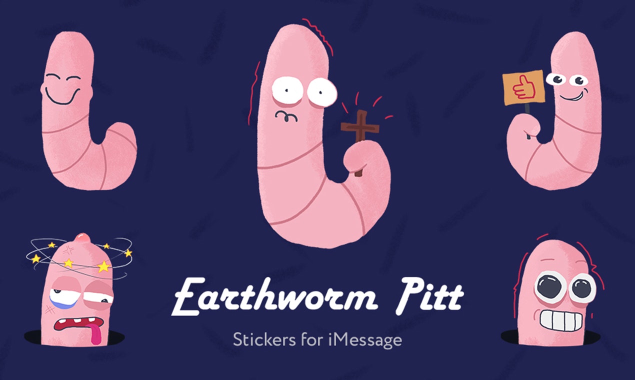 Earthworm Pitt - Stickers for iMessage gallery image