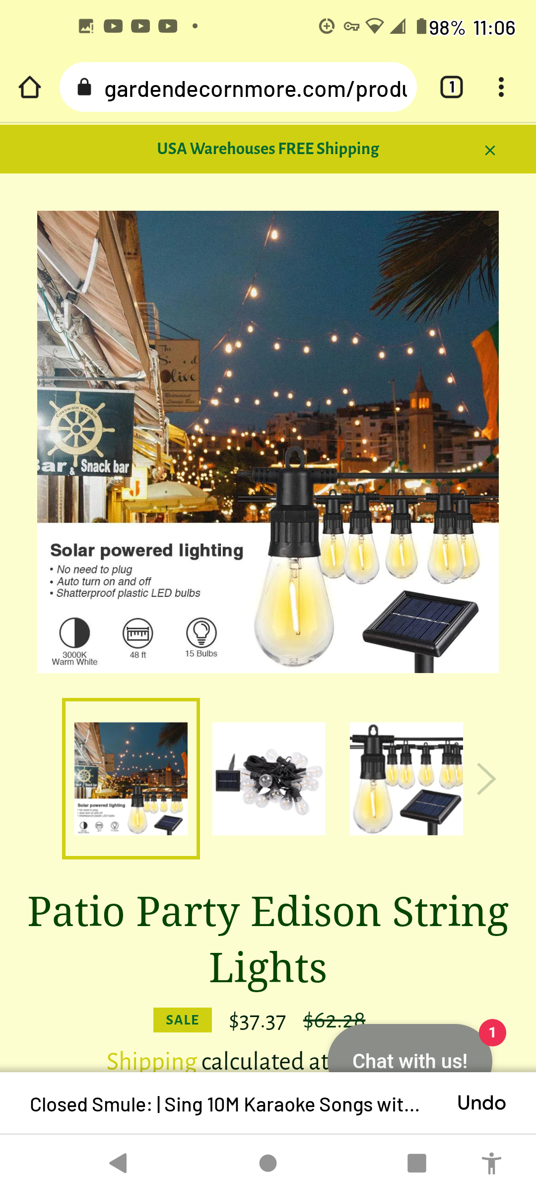 Patio party lighting gallery image