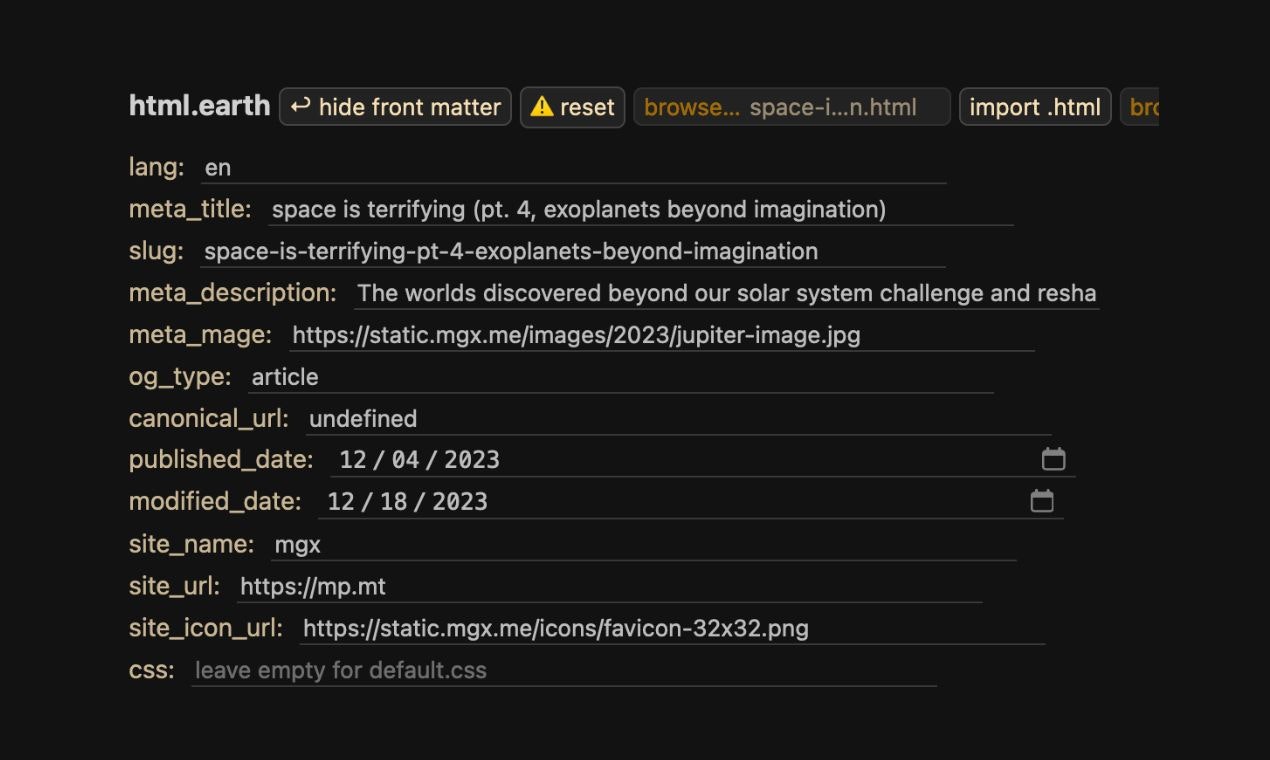 html.earth - Yazarlar için küçük bir statik site jeneratörü medya 2