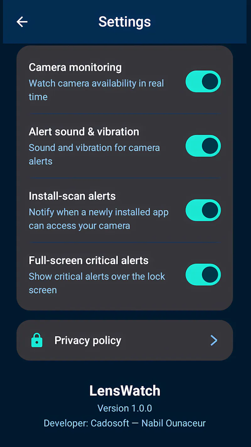 LensWatch: Your Camera Shield screenshot 7
