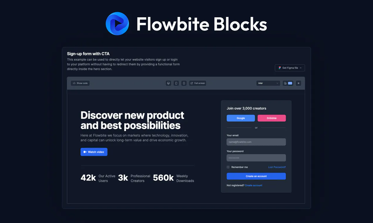 Flowbite: Open-source ecosystem built on top of Tailwind CSS | Product Hunt