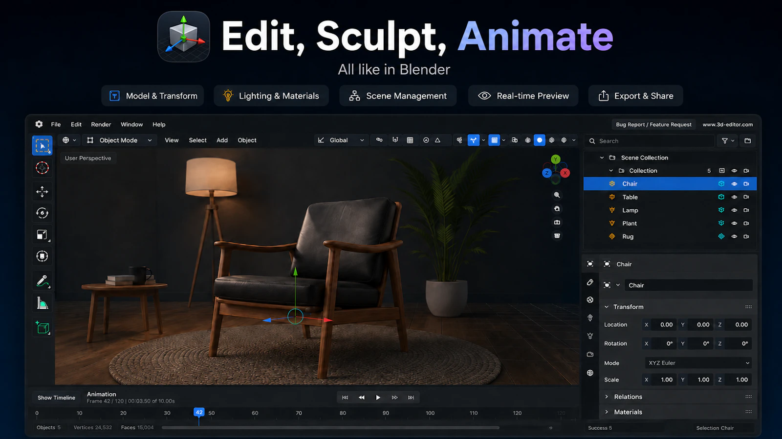 Online 3D Editor screenshot 2