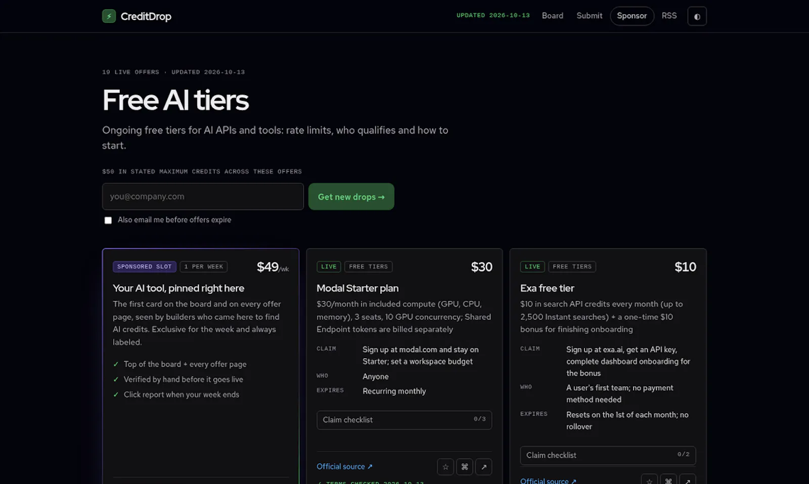 CreditDrop screenshot 2