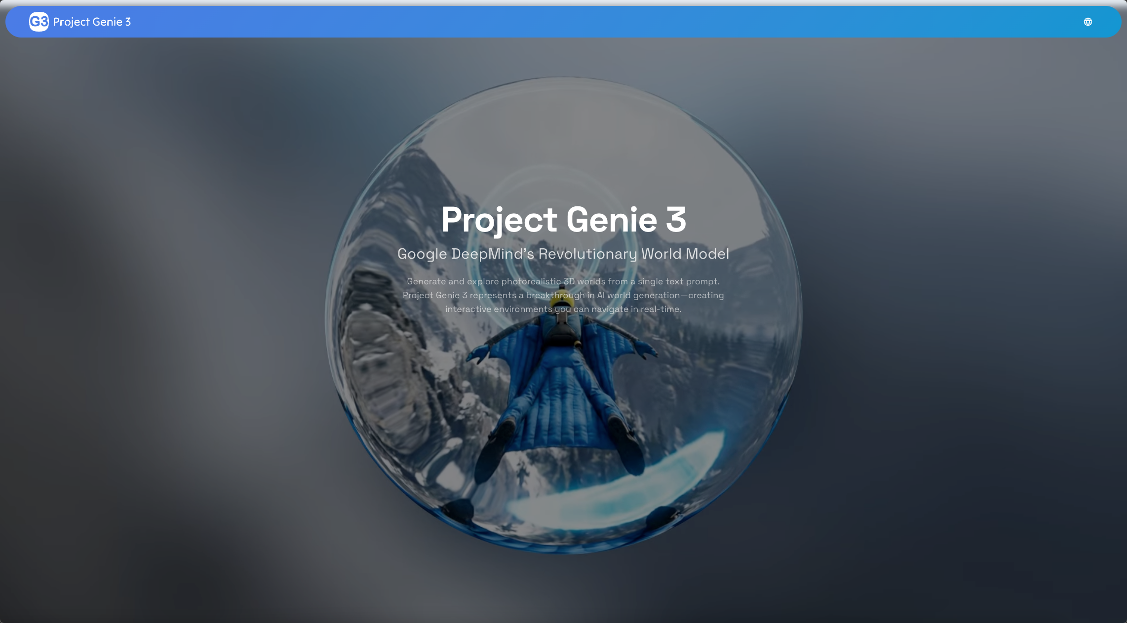 Project Genie 3 - Main product screenshot demonstrating key features and user interface