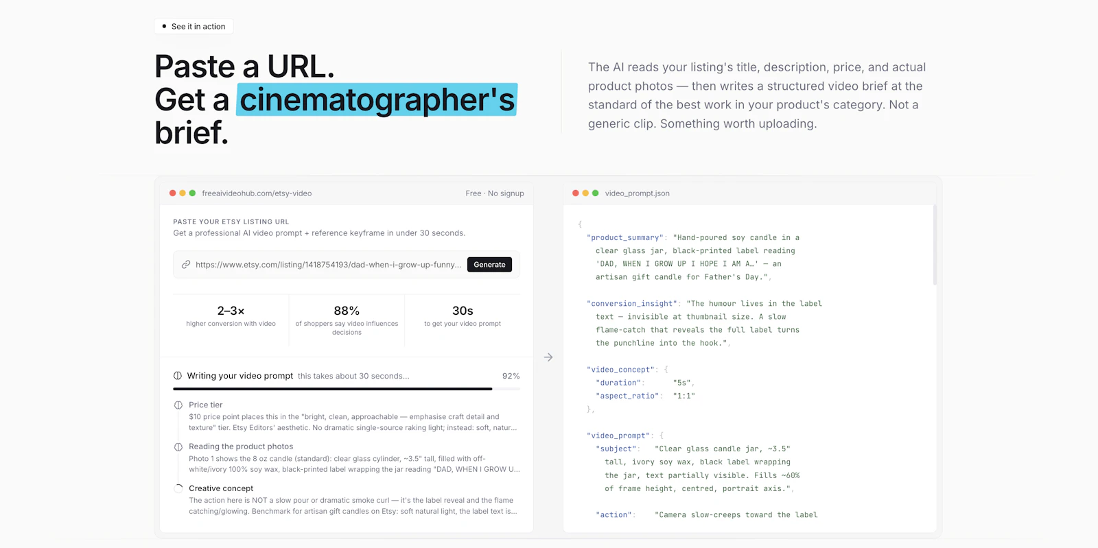 Etsy AI Video Prompt Generator screenshot 3