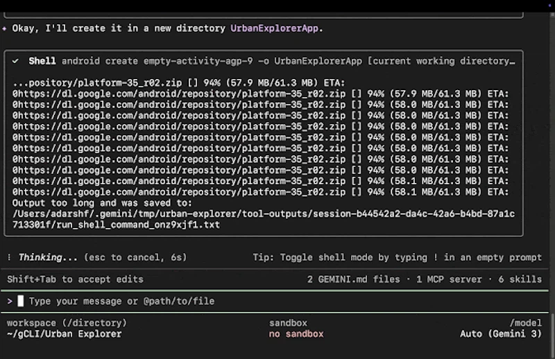 Android CLI screenshot 5