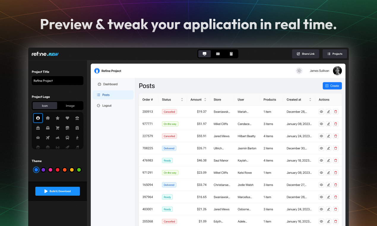 refine.new - 100% открытый источник React Framework для создания веб-приложений медиа 3