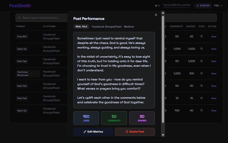 PostSmith screenshot 2