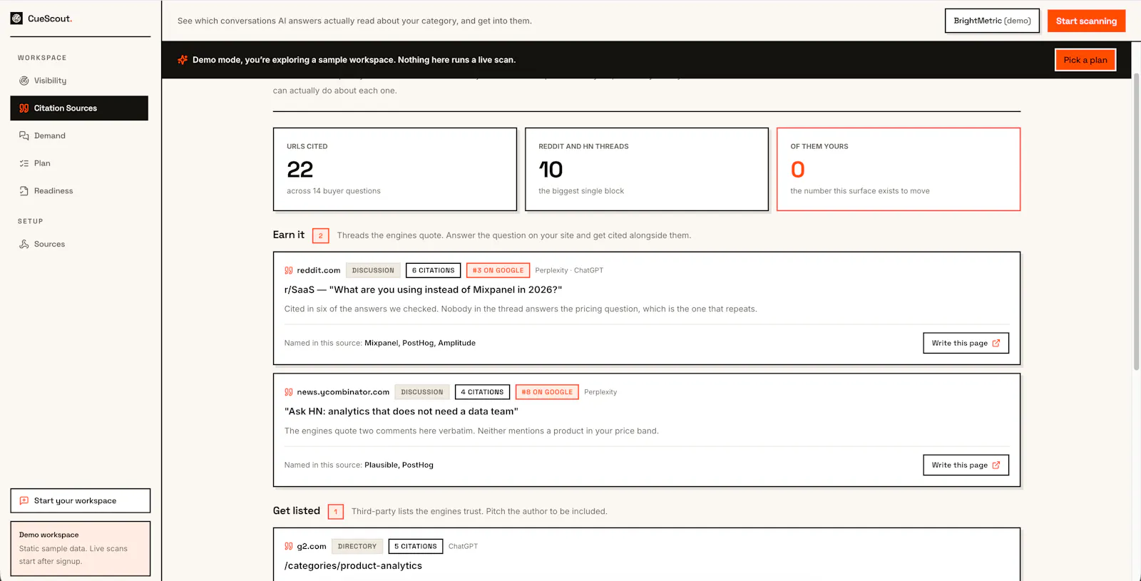 CueScout screenshot 2