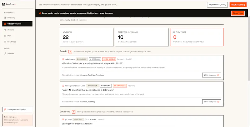 CueScout screenshot 2