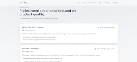 Minimal Developer Portfolio Template gallery image