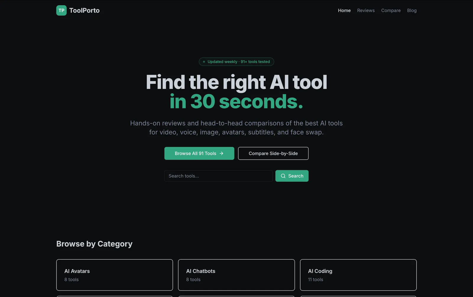 ToolPorto — Honest AI Tool Reviews screenshot 1