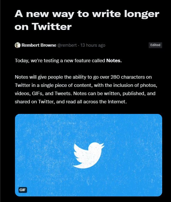 Note su Twitter - modo di scrivere più a lungo su Twitter media 1