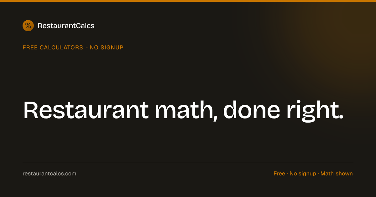 RestaurantCalcs gallery image