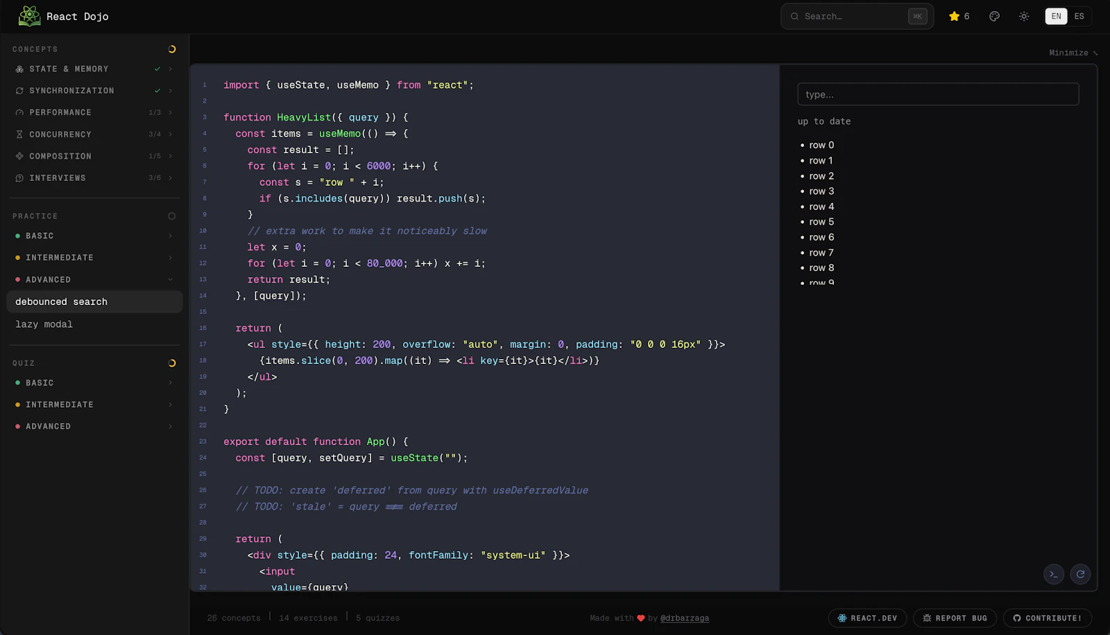 React Dojo screenshot 5
