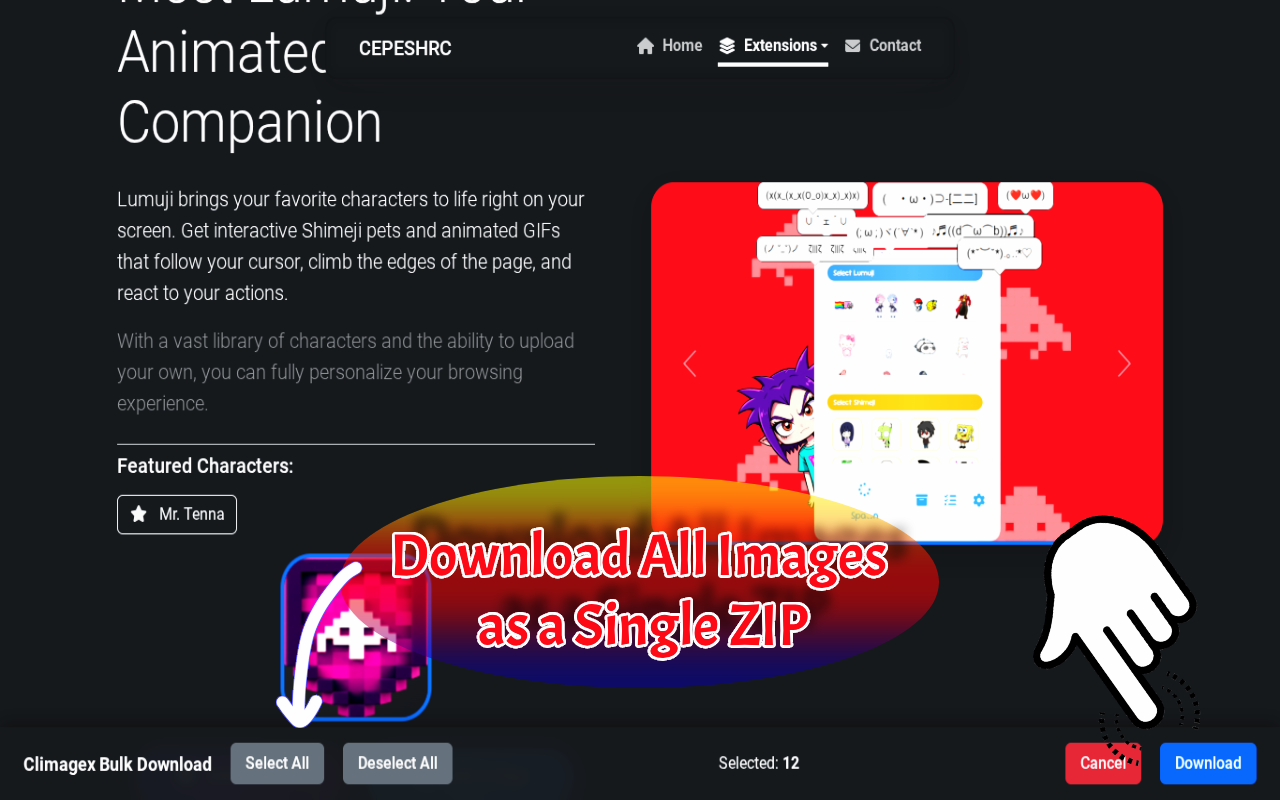 Climagex Tek tıklamayla resim indiricisi ücretsiz - Resim İndirici Bir Tıklama Toplu Kaydet Resimler - Chrome Store medya 2