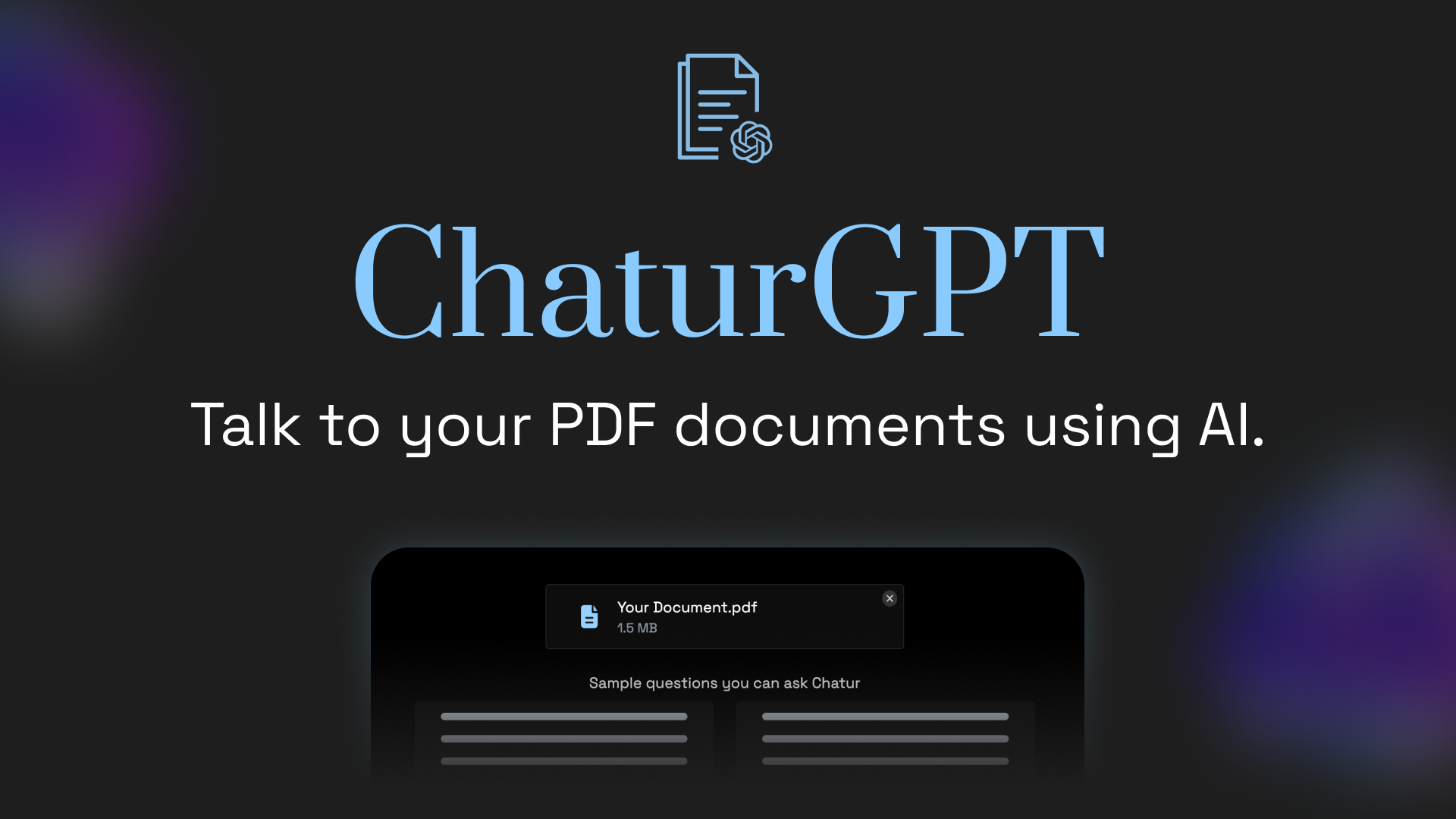 Chaturgpt - chatgptをすべてのpdfsを読み、クエリに答えさせますメディア6