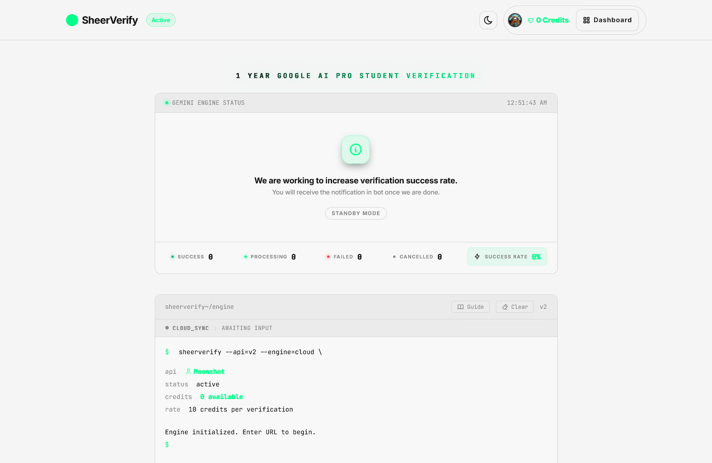 SheerVerify: 1-Year Gemini Pro Verifier - Screenshot 2 showing product features and functionality
