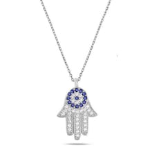 Bright Hamsa and Eye necklace gallery image