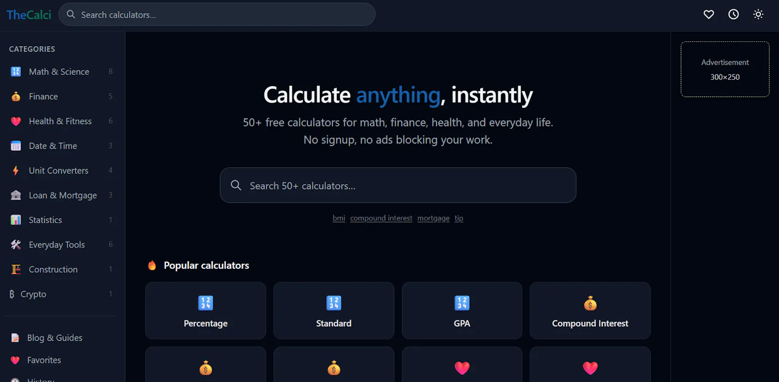TheCalci. Calculate anything, instantly screenshot 1