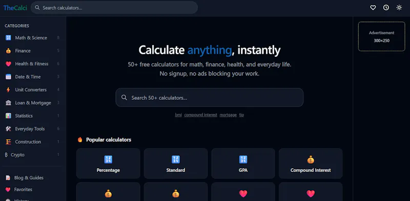 TheCalci. Calculate anything, instantly screenshot 1