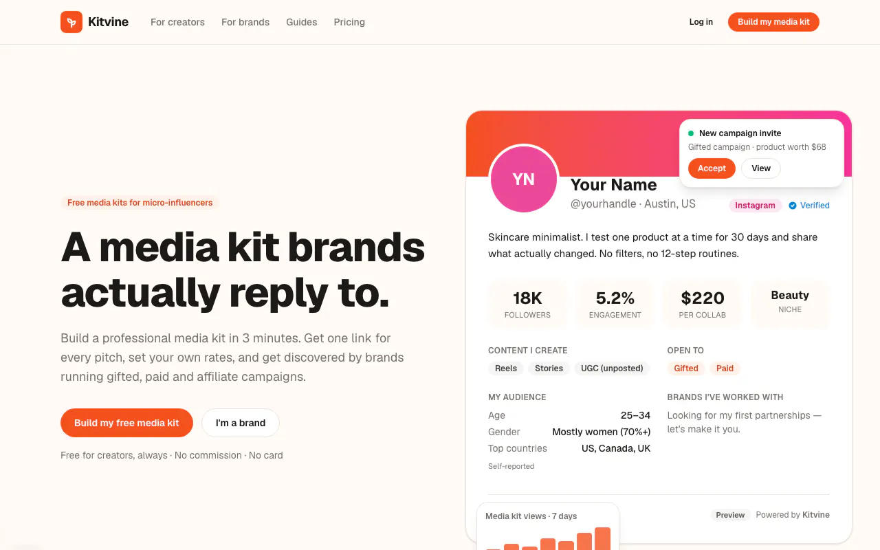 Influencer Rate Calculator by Kitvine gallery image