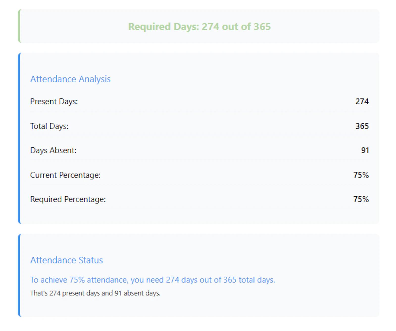 Online Attendance Percentage Calculator screenshot 6