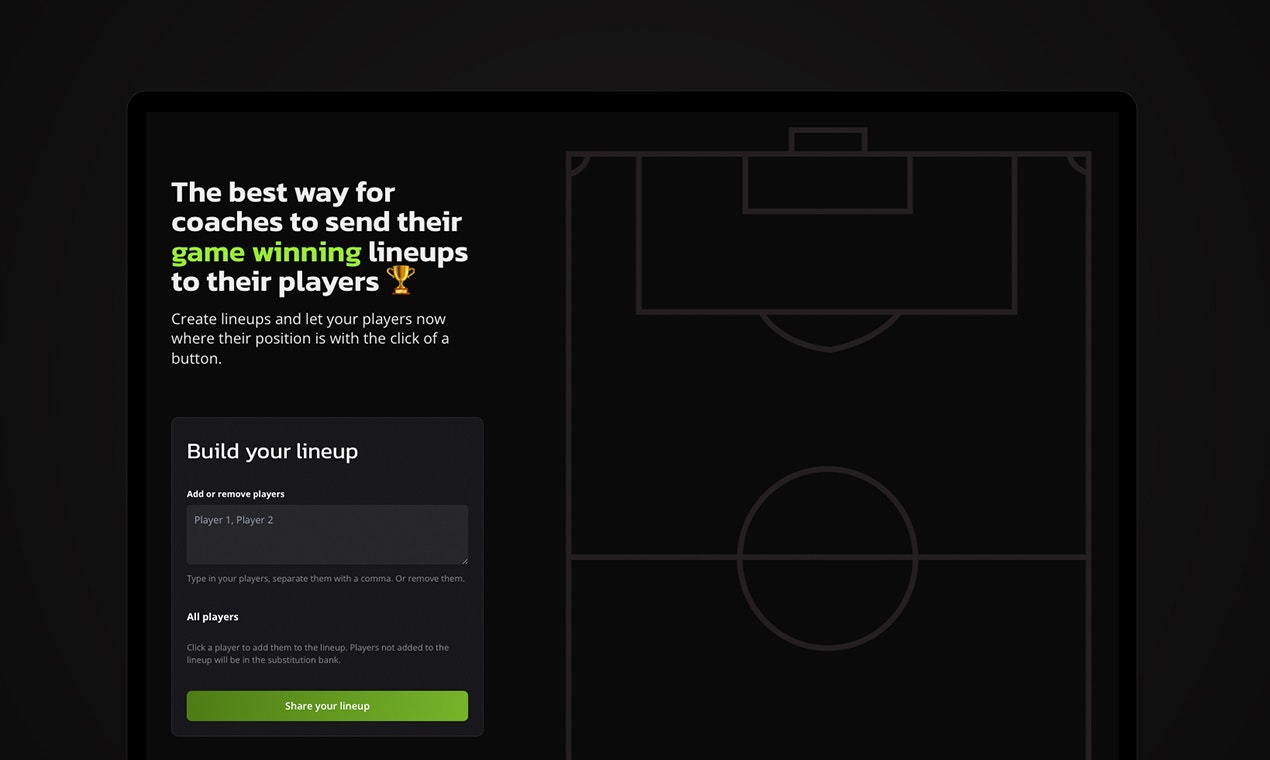 Creador de alineación - La mejor manera para que los entrenadores compartan alineaciones de fútbol con jugadores media 1